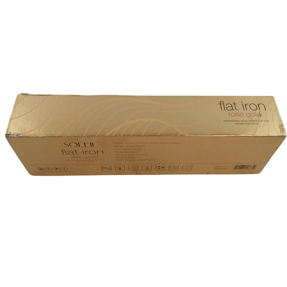 Soleil Solid Ceramic Flat Iron Magnetized Plates Hair Straighter - Rose Gold - Picture 8 of 15